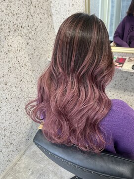 ムード(mood) デザインカラー/ハイライト/バレイヤージュ/ピンク/ベージュ