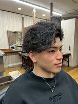 アールズ ヘア(R's hair)&nbsp;MEN’S HAIR/ブルーブラック/フェザーパーマ/ 印西　印西市