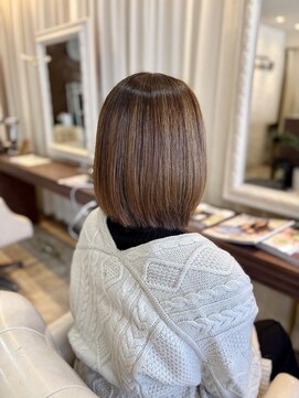 ヘアデザインスペース イチエ(hair design space i chi e) ハイライトカラーでもOK!美髪ストレートでつくるボブスタイル