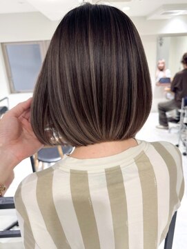 ヘアサロン リボーン(Hair salon Reborn) 王子ボブ白髪ぼかしハイライトショートボブレイヤー20代30代40代