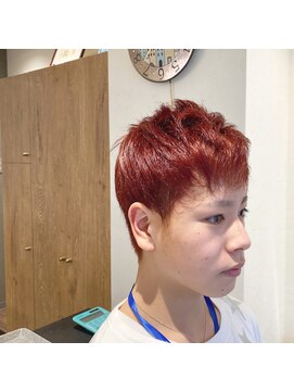 アルマヘアー(Alma hair by murasaki) ワンブリーチでルビーレッドカラー◎
