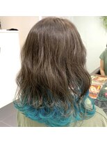 ネオヘアー 京成曳舟店(NEO Hair)&nbsp;ブラウンベージュ×ターコイズ