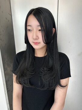 ビューナゴヤ 名駅(VIEW NAGOYA) レイヤーカット/ロング/ブルーブラック/似合わせカット/顔まわり