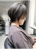 ショートくびれ丸みショートボブハイライトイメチェン髪質改善柏