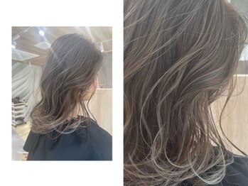 ヘアーメイク スリー(Hair Make 3)の写真/【鳳/富木】暗色でも透明感!重たい印象を与えない上品なcolor*[駐車場有/白髪ぼかしハイライト/グレージュ]