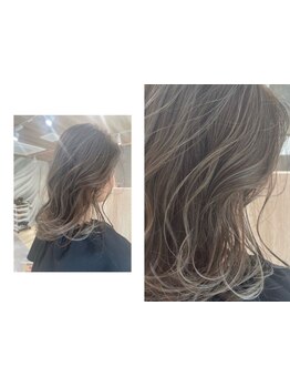 【鳳/富木】暗色でも透明感!重たい印象を与えない上品なcolor*[駐車場有/白髪ぼかしハイライト/グレージュ]