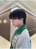 メンズセンターパートウルフセンターパートニュアンスパーマ襟足