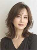 大人ミディアム 白髪ぼかし 脱白髪染めハイライト40代50代60代