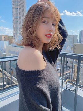 ルービック 難波(Rubik's) 大人かわいいデジタルパーマボブ#アッシュベージュ