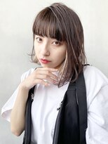 アイティー バイ アルバム 浦和店(IT by ALBUM) 外ハネボブ_オリーブカラーハイライトカラー_87581