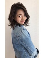 ネイロ 錦糸町(NeiRo)&nbsp;エアリーミディショートパーマ黒髪カタログホワイトアッシュ