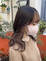 モモ(momo) 韓国風インナーカラー/イヤリングカラーホワイトベージュ池袋