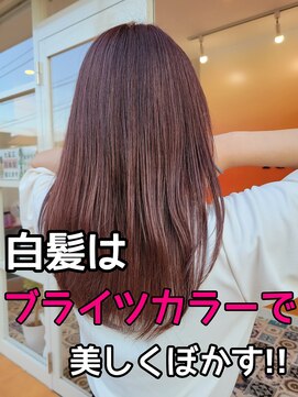 トウカ 南流山店(TOUKA) ブライツカラー(ブリーチなしダブルカラー)で白髪ぼかし