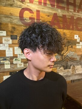 ヒロギンザバーバーショップ 大宮店(HIRO GINZA BARBER SHOP) ハイライトウルフ波巻きマッシュパーマ/大宮/メンズカット