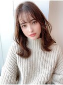 《Agu hair》長めバング×重軽ウェーブロング