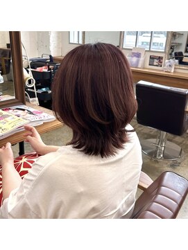 グラ デザイン アンド ヘアー 天王寺店(GRAS DESIGN & HAIR by HEADLIGHT) ブリーチなし×ピンクブラウン×ロブレイヤー