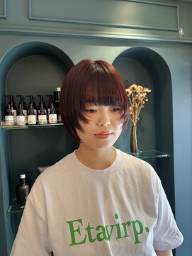 チャンチ(chanch) ピンクボルドー/レッドカラー/顔周りレイヤー/レイヤー