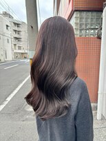 ハイバレーヘアーメゾン(HIGH VALLEY HAIRMAISON) ロングレイヤー顔周りレイヤーチョコレートブラウン岡山南中央町