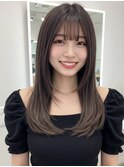 美髪/ワイドバング/レイヤーカット/くすみベージュ/新小岩駅