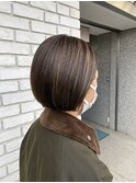 30代40代大人かっこいいグレージュハイライト×ショート