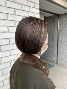 オーガニックエコ 川越(organic+eco) 30代40代大人かっこいいグレージュハイライト×ショート