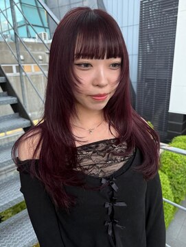 ナループロアボタン(Nalu pu loa BOTAN) 重めレイヤーカット/カシスカラー/暖色カラー