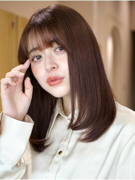 ガーデンヨコハマエスト(GARDEN YOKOHAMA est) ミディアム内巻き美髪ワイドバングレイヤーカット似合わせカット