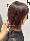 血色感ピンクベージュボブ 20代/30代/40代女性