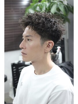 マーズ(MARS) スクエアショート×ツイストピンパーマ/ブルーブラック/ビジネス