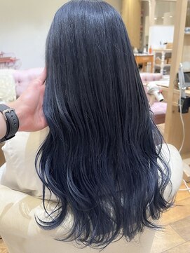 バイオレット 表参道店(Violet) ブリーチネイビーブルーカラー透明感デザインカラー艶ハイトーン