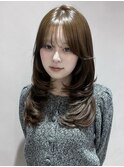 【 オリーブベージュ×レイヤーカット 】