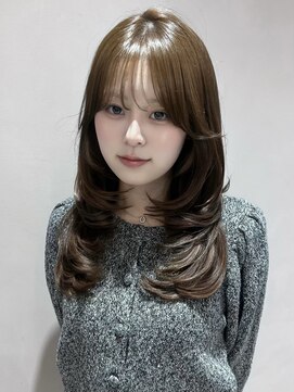 ジーナ 渋谷本店(Zina) 【 オリーブベージュ×レイヤーカット 】
