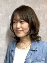 ウル(Ulu.) 30代40代大人可愛いひし形ふんわりウルフレイヤーボブ x前髪あり