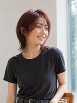 きいろのゾウ 暖色ウルフ/チェリーバイオレット/ウルフカット