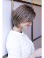 【小鳥居】シルキーベージュ大人可愛いボブショート前上がりボブ