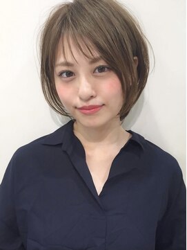 シルクレイ 吉祥寺店(Silk-lei) 大人かわいいショートフェザーバングアッシュグレージュ吉祥寺