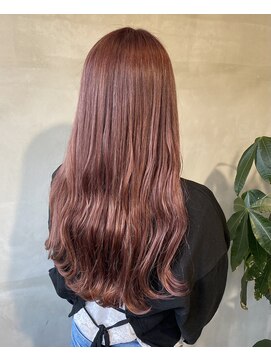 ヘアーサロンウル(hair salon ulu) ブリーチ1回ピンクカラー