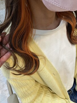 アンジェリカ 布施店(ANGELICA) インナーカラー×オレンジ 【祖田】