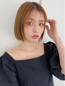 ノク(nok) フレンチボブ_オリーブベージュレイヤーカットウェットヘア