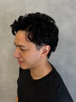 ソアー 新大阪(SOAR)&nbsp;色気たっぷりアッシュブラックツーブロックパーマ【新大阪】