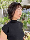 30代40代50代/眉上バング/ショートボブ