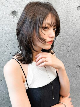 エインアンリー 表参道(AIN.ANLY.) 3イメチェン外ハネボブパーマ美髪ワイドバングインナーカラー