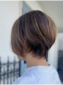 ショート×ブリーチ無しハイライト×カラー