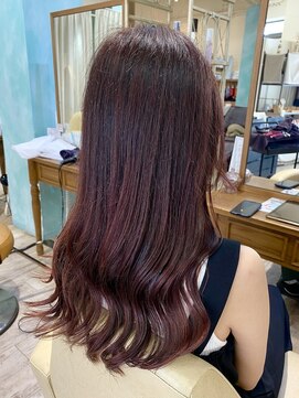 コトナ 越谷店 大人可愛い|チェリーピンク×王道ロングヘア【越谷】