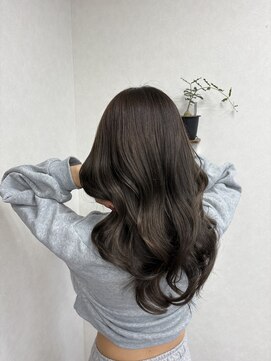 リングバイモアムー(Ring by Moremuu) オリーブグレージュ艶カラー　ブリーチなしwカラー