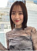 顔周りレイヤー/タイトミディ/小顔ヘア/シースルー前髪