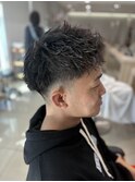 メンズパーマツイストスパイラルフェザーパーマ眉毛