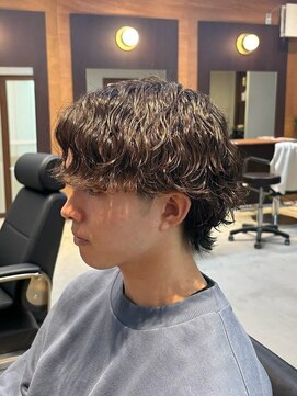 アトラクト バイ ラック 津田沼(Attract by LUCK) 波巻きウルフパーマ/津田沼/メンズパーマ/メンズ/ブリーチ