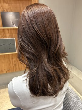 サンプラス(san+) 【マユコ】ブリーチなしWカラーミディアムレイヤーベージュ