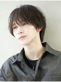 ラウンドマッシュショートフェイスレイヤー中性マッシュウルフ